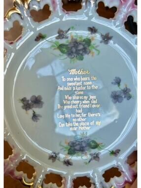 Vintage Goebel Porcelain Decorative Plate with Mother's Poem